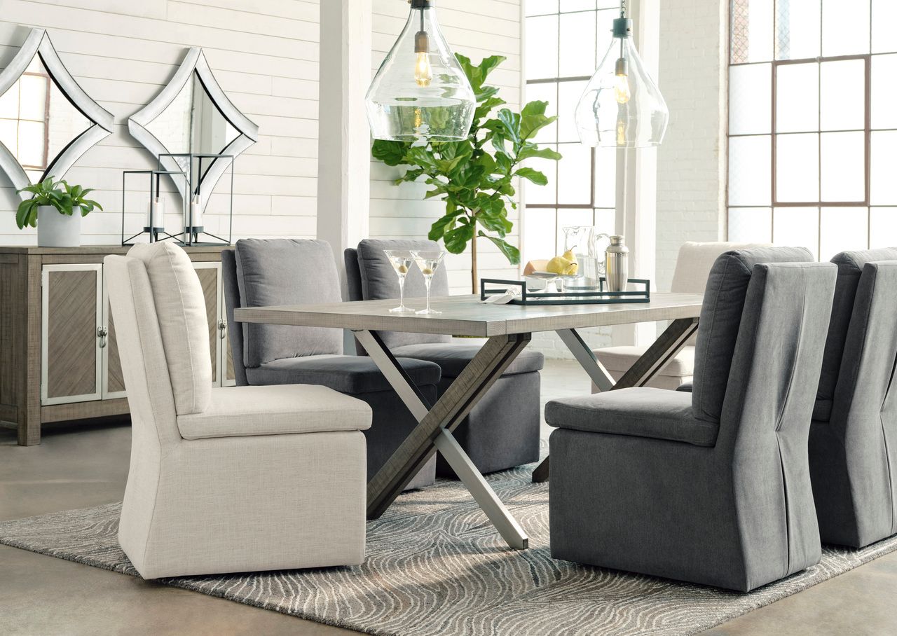Krystanza Dining Table In Weathered Gray D76625
