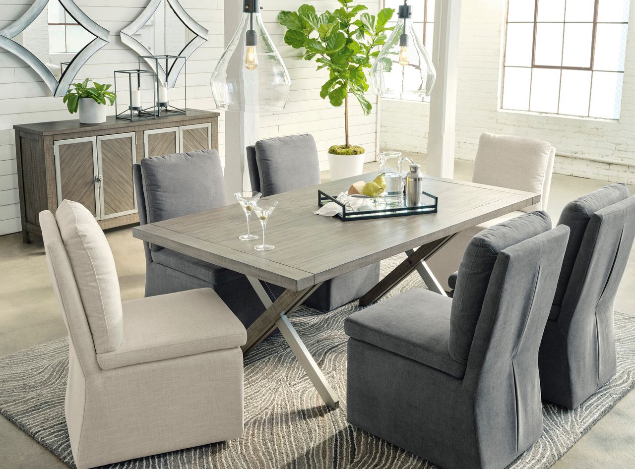 Krystanza Dining Table In Weathered Gray D76625