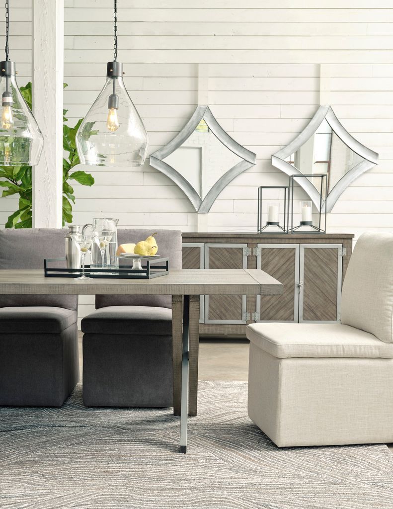 Krystanza Dining Table In Weathered Gray D76625