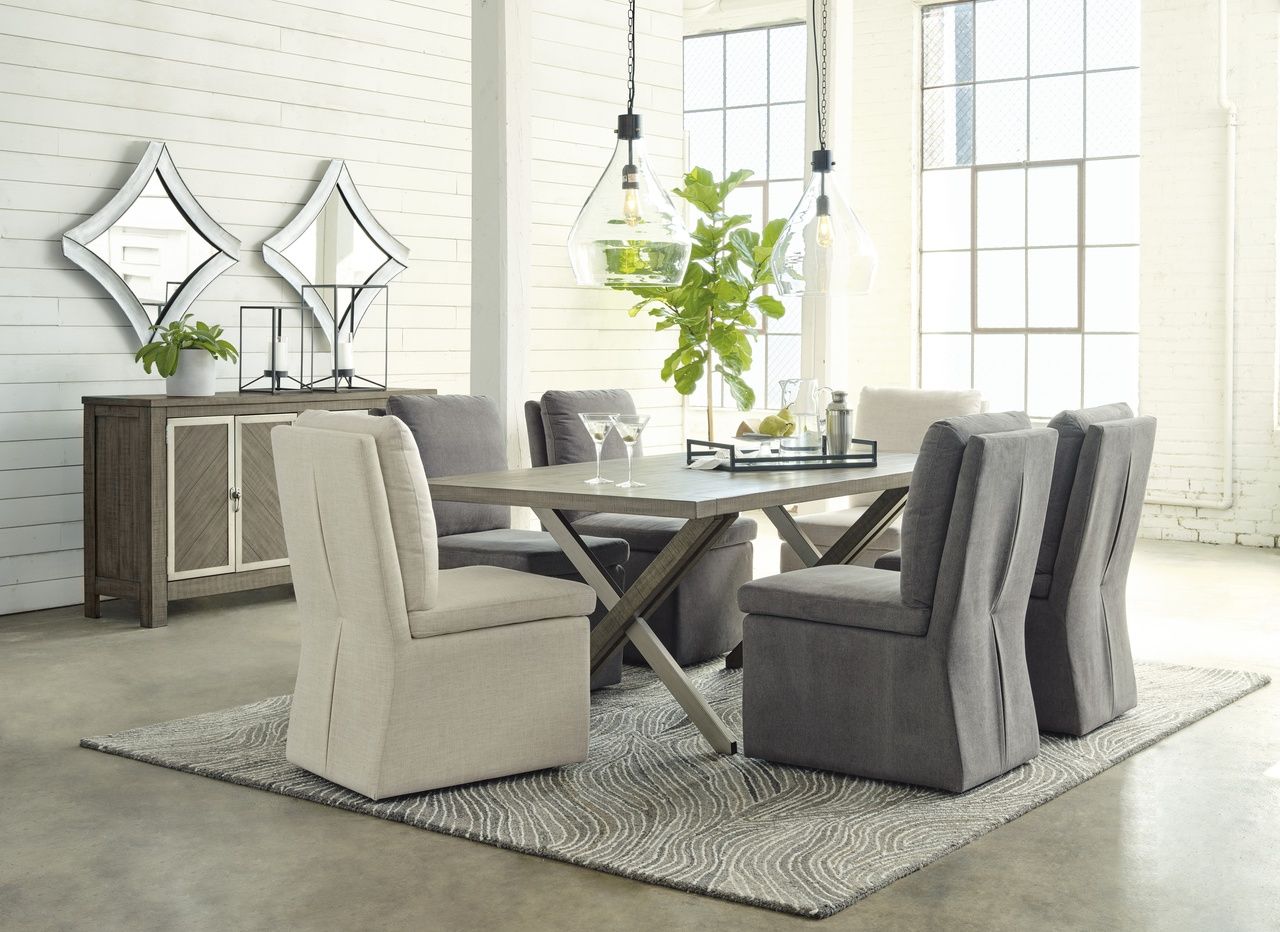 Krystanza Dining Server In Weathered Gray D76660