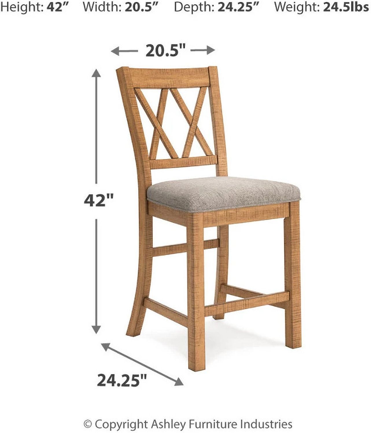 Havonplane Counter Height Barstool Set of 2 In Brown D773124