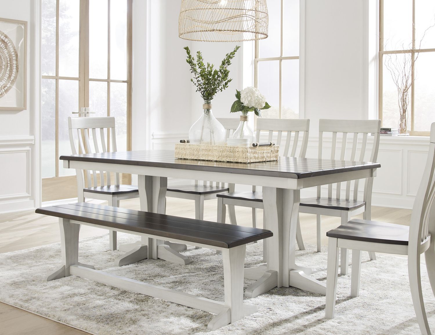 Darborn Gray/Brown 62 Inch Dining Bench D79600