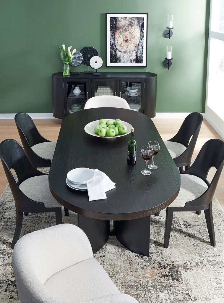 Rowanbeck Dining Chair Set of 2 In Black and Gray D82101