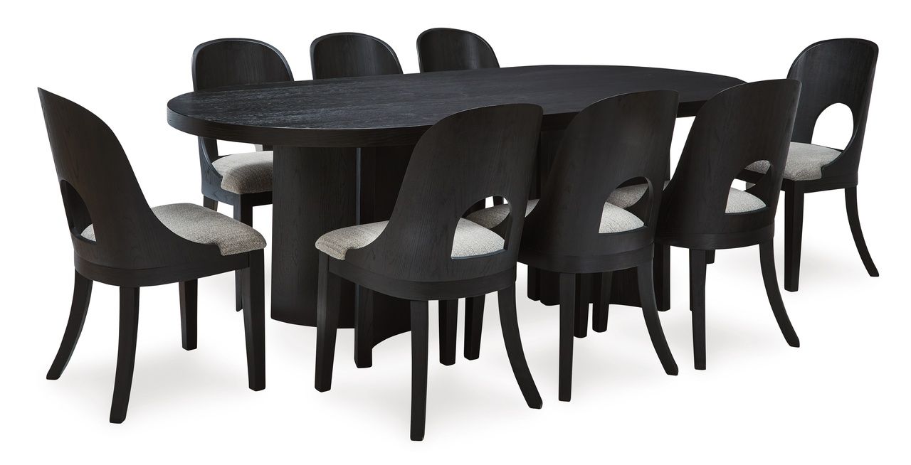 Rowanbeck Dining Chair Set of 2 In Black and Gray D82101