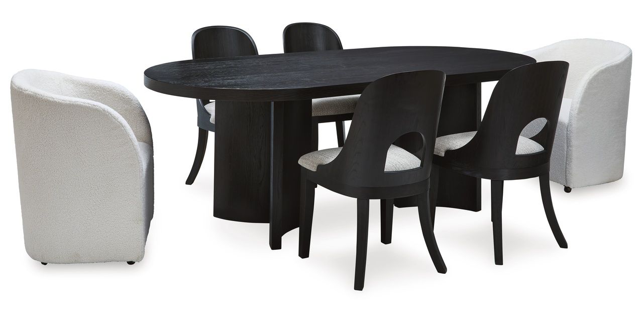 Rowanbeck Dining Chair Set of 2 In Black and Gray D82101