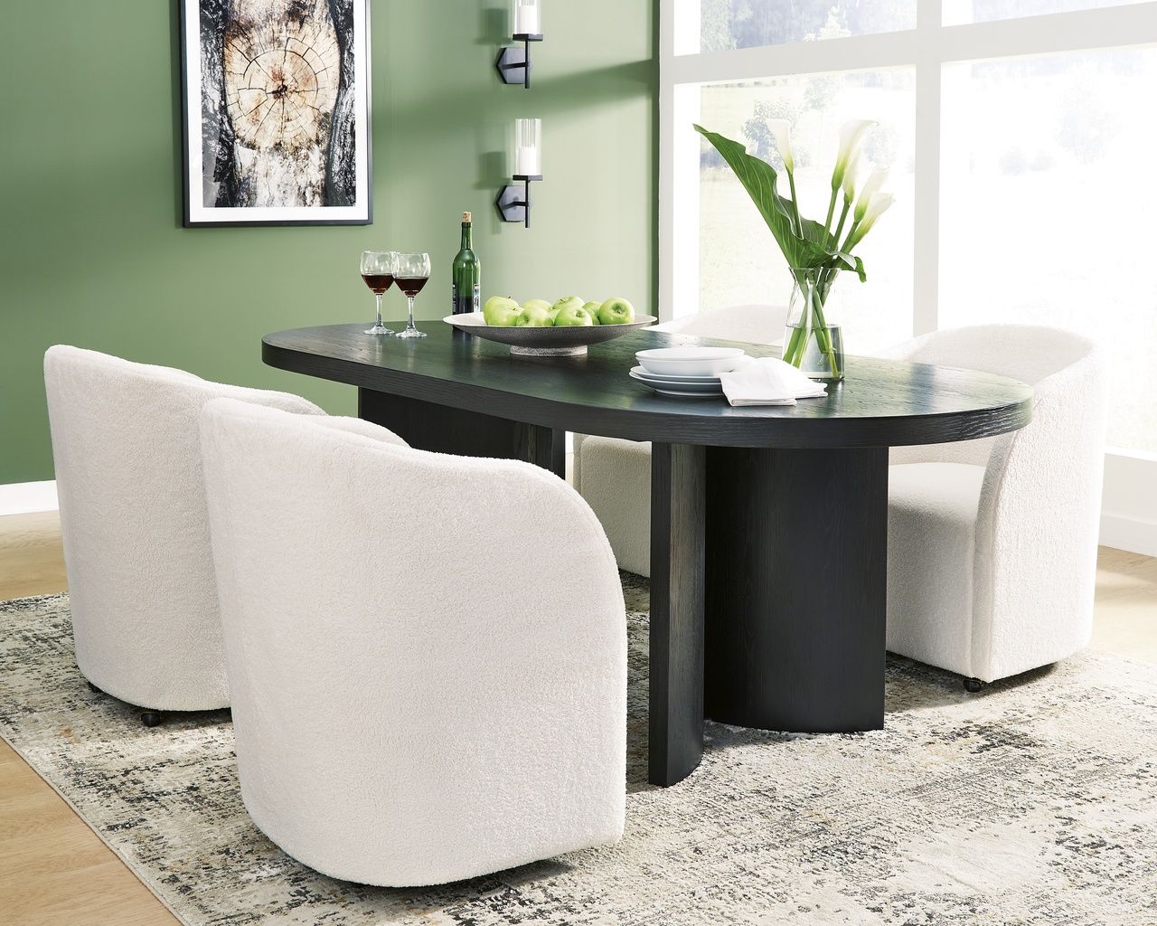 Rowanbeck Dining Chair Set of 2 In Ivory D82102A
