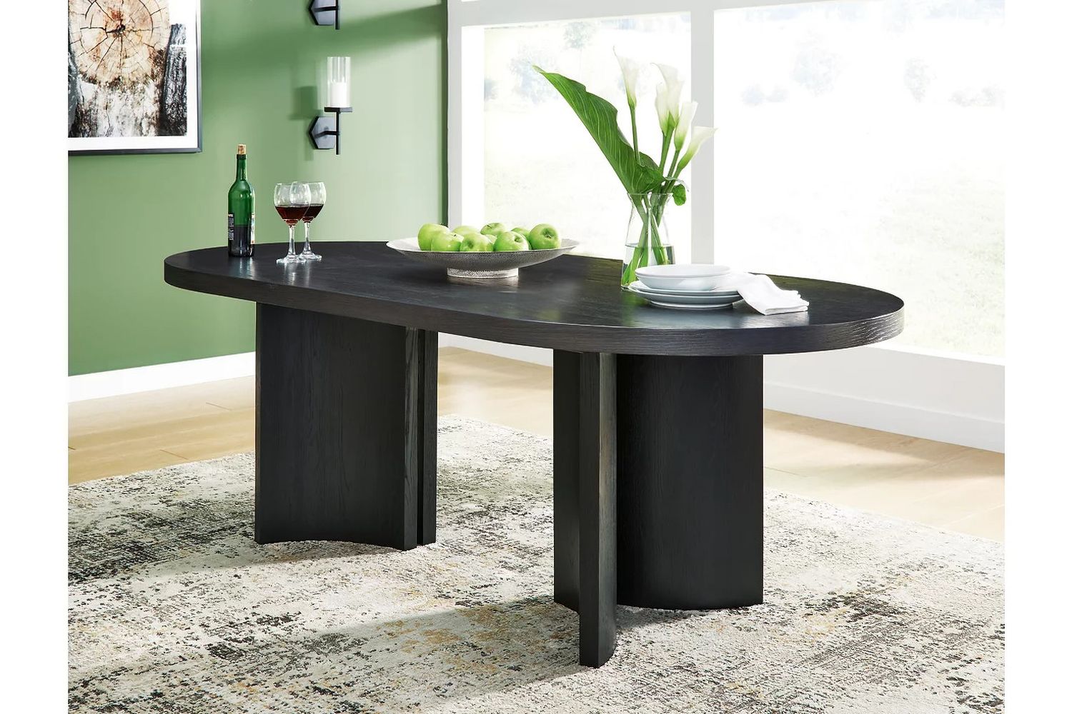 Rowanbeck Dining Table In Black D82125
