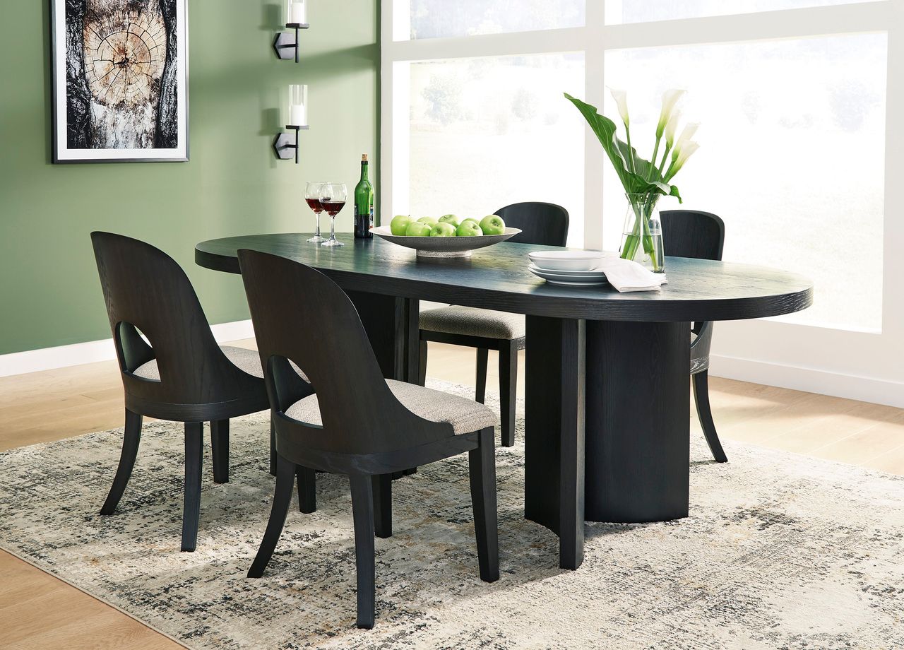 Rowanbeck Dining Table In Black D82125