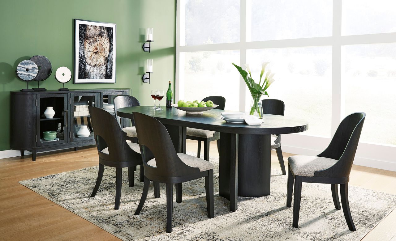 Rowanbeck Dining Table In Black D82125