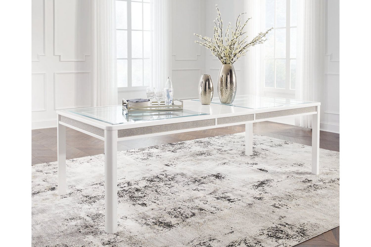 Chalanna Dining Extension Table In White D82235