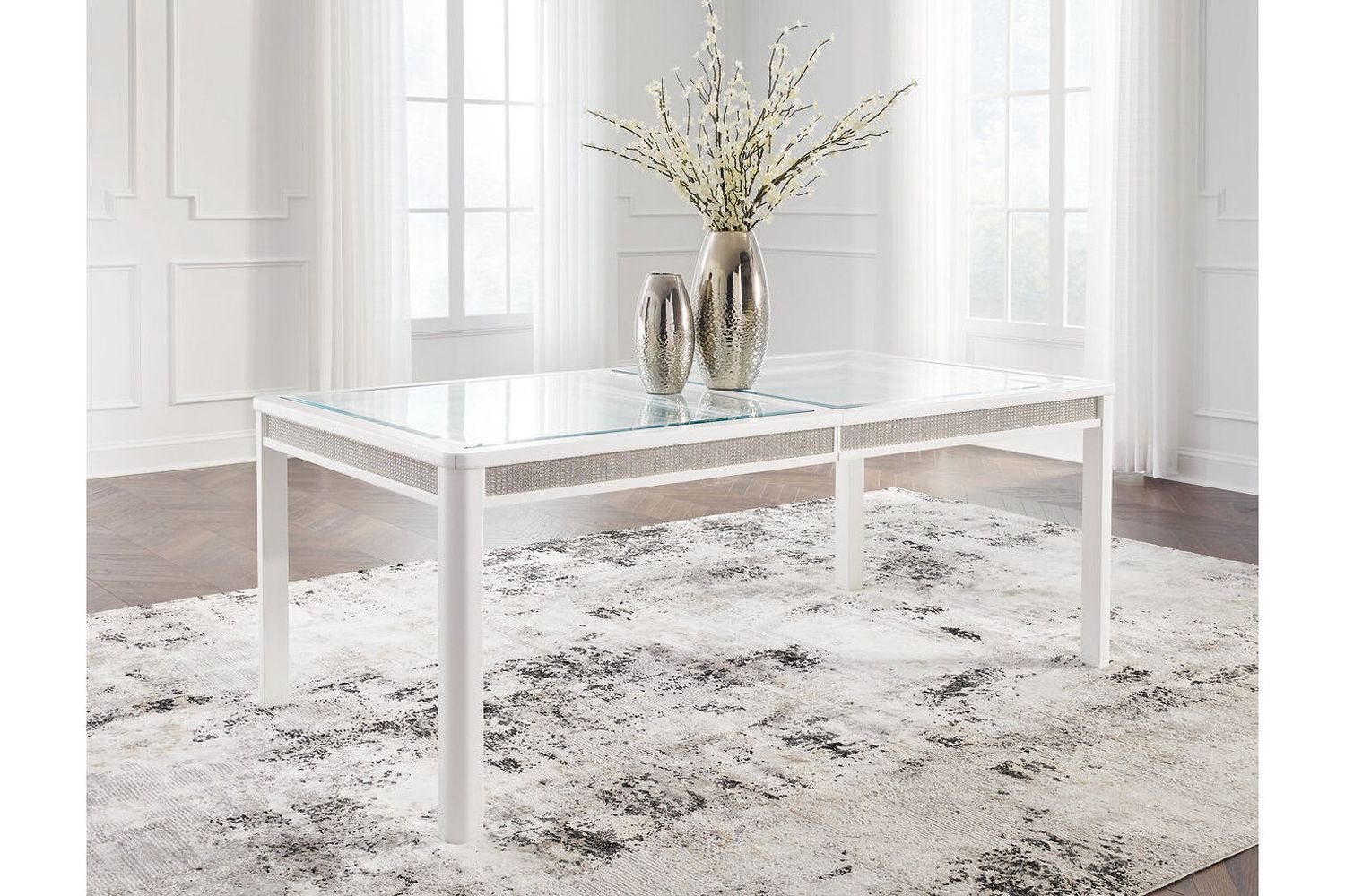 Chalanna Dining Extension Table In White D82235