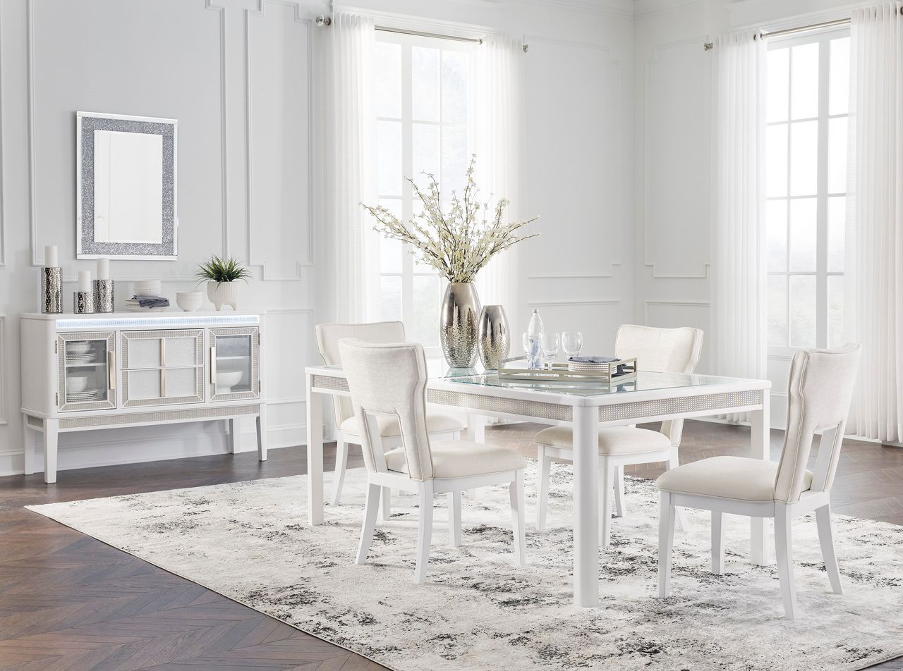 Chalanna Dining Extension Table In White D82235