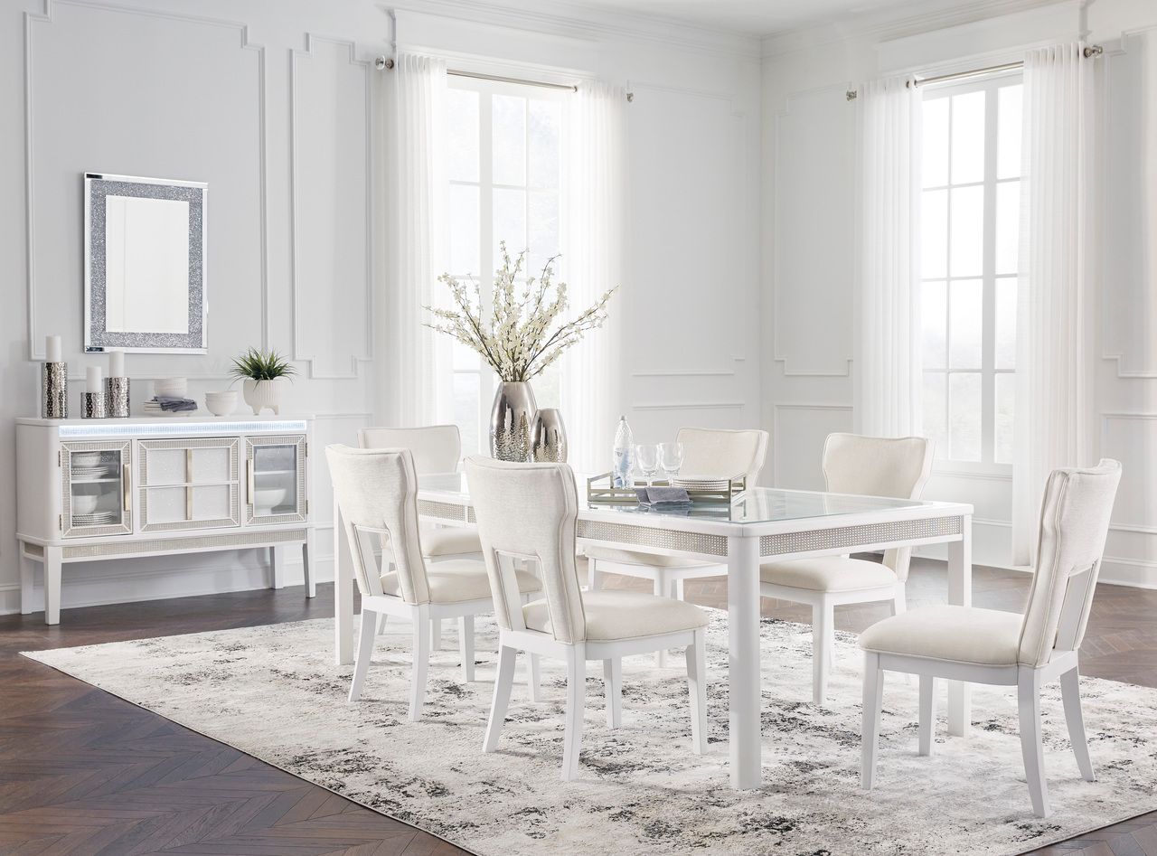 Chalanna Dining Extension Table In White D82235