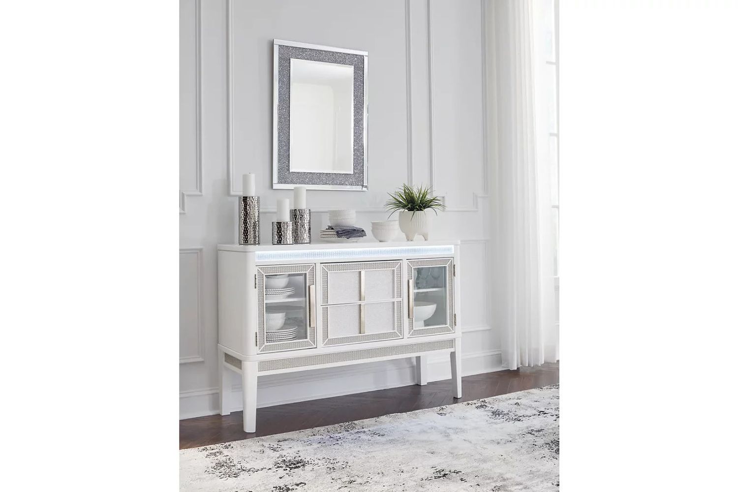 Chalanna Dining Server In White D82260