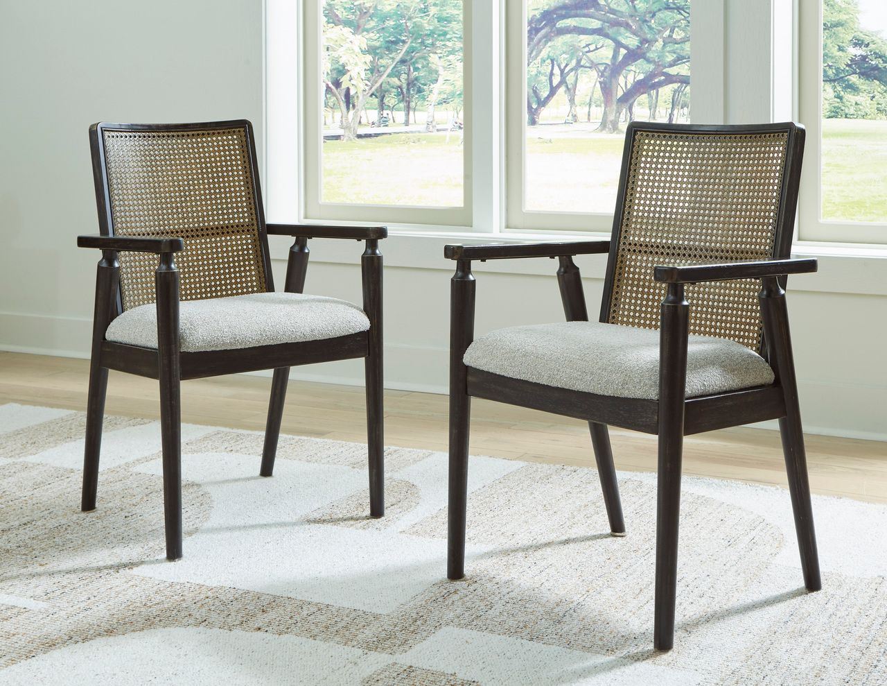 Galliden Dining Arm Chair Set of 2 In Black D84102A