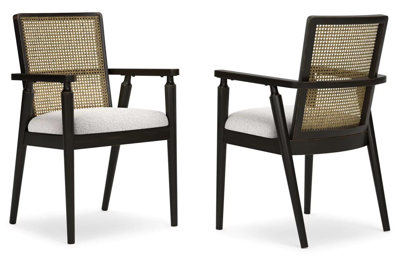 Galliden Dining Arm Chair Set of 2 In Black D84102A