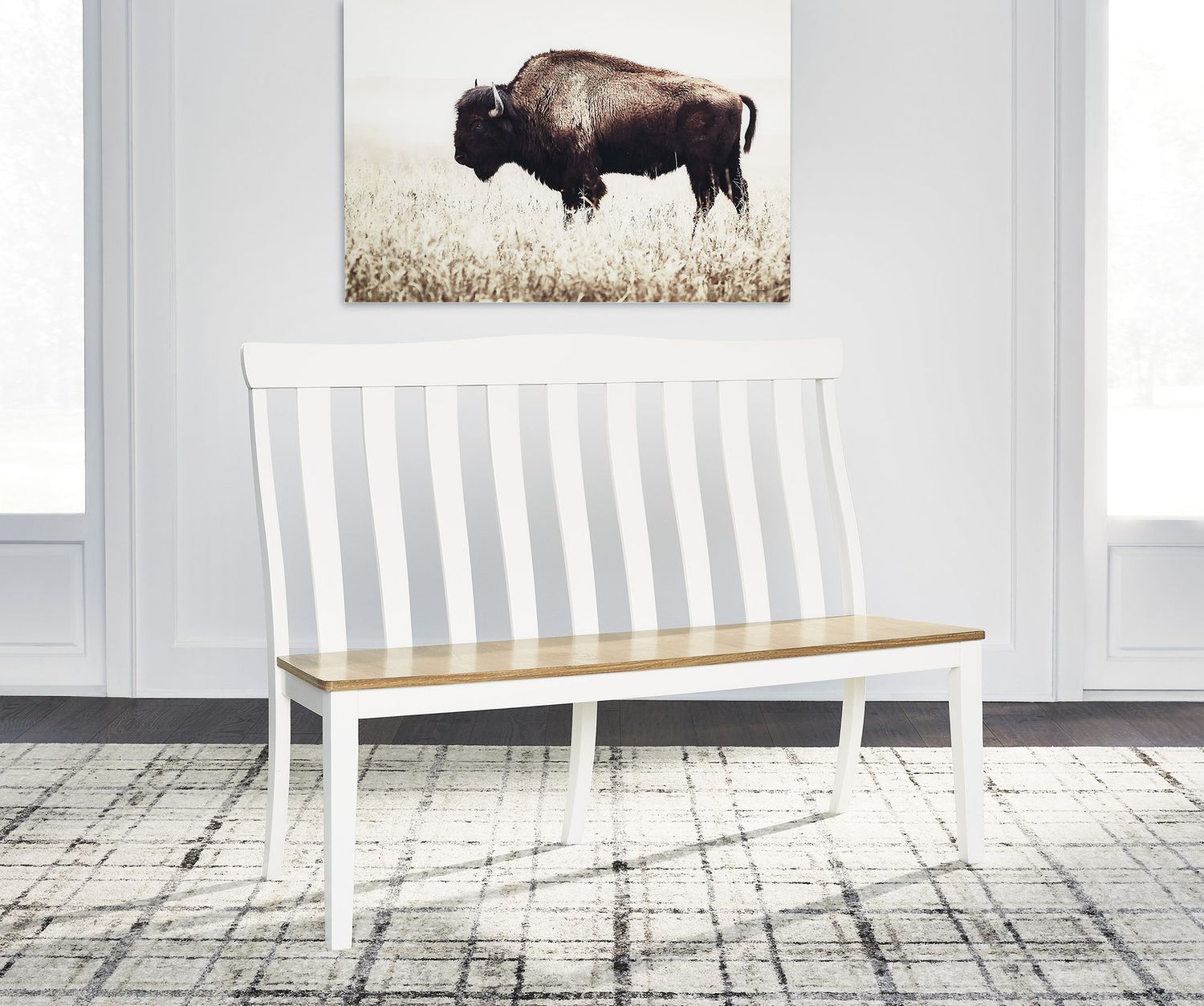 Ashbryn Dining Double Chair In White And Natural D84408