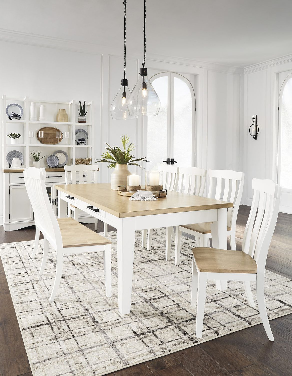 Ashbryn Dining Double Chair In White And Natural D84408