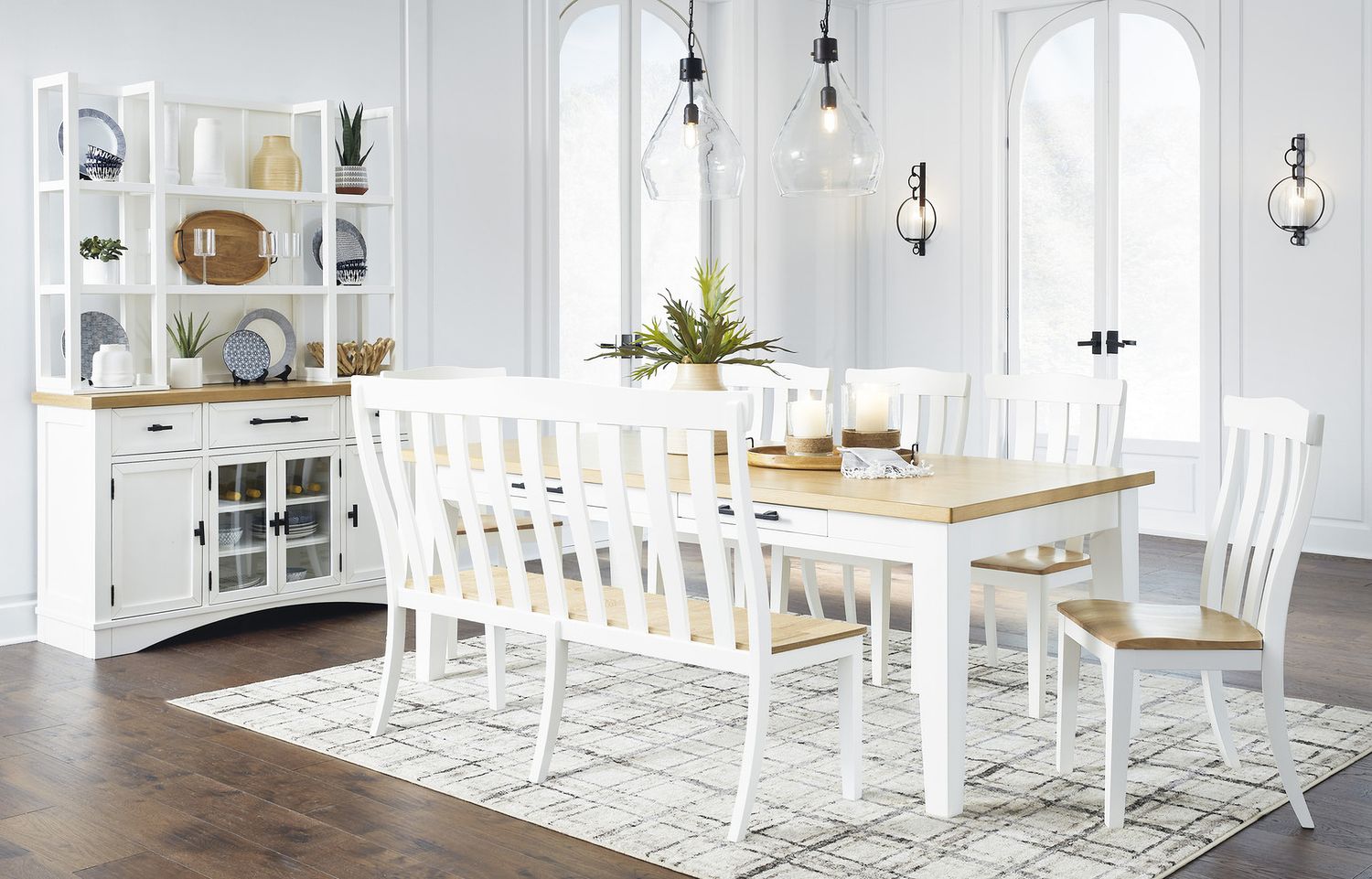 Ashbryn Dining Double Chair In White And Natural D84408