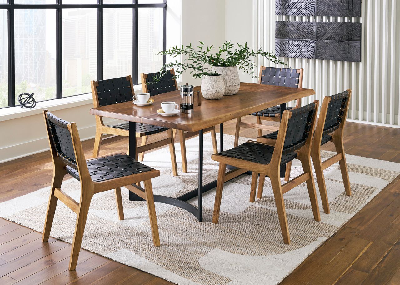 Fortmaine Dining Table In Brown And Black D87225