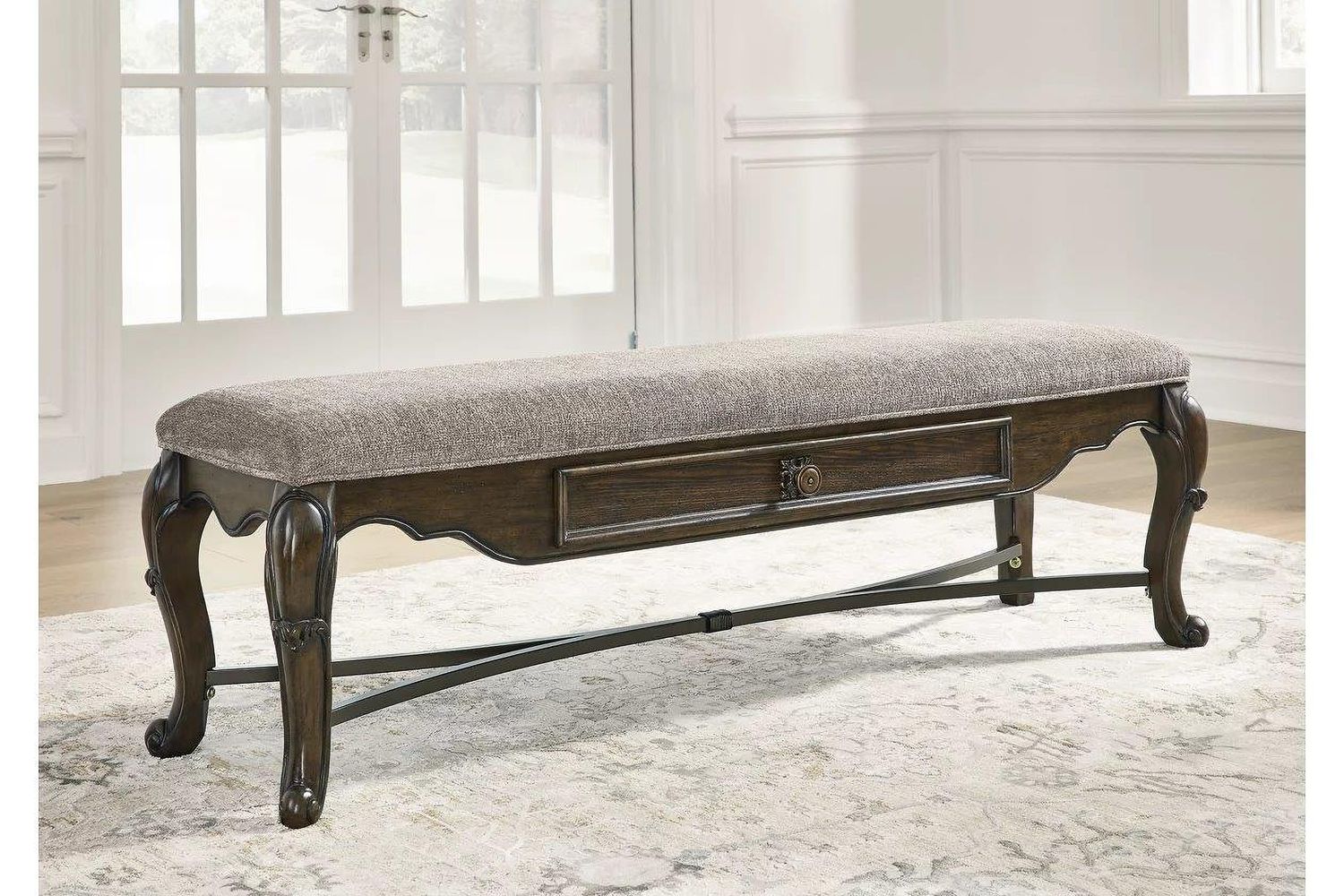 Maylee 63 Inch Dining Bench In Dark Brown D94700