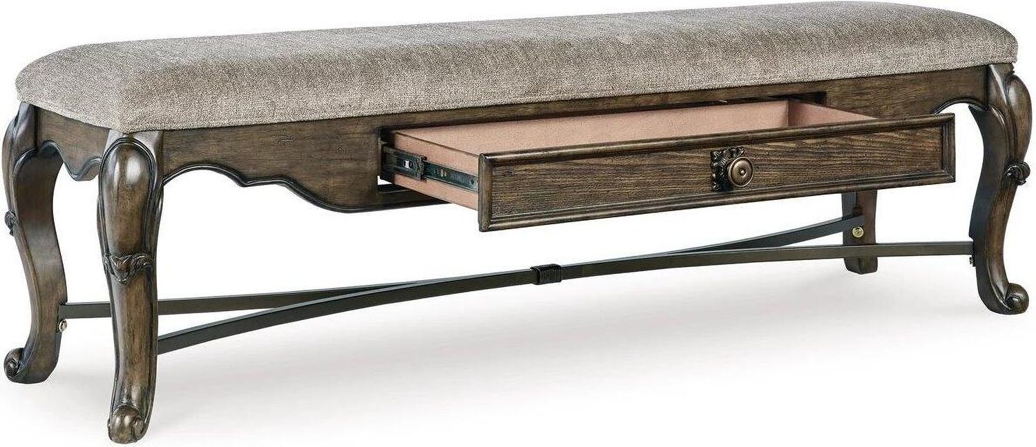 Maylee 63 Inch Dining Bench In Dark Brown D94700