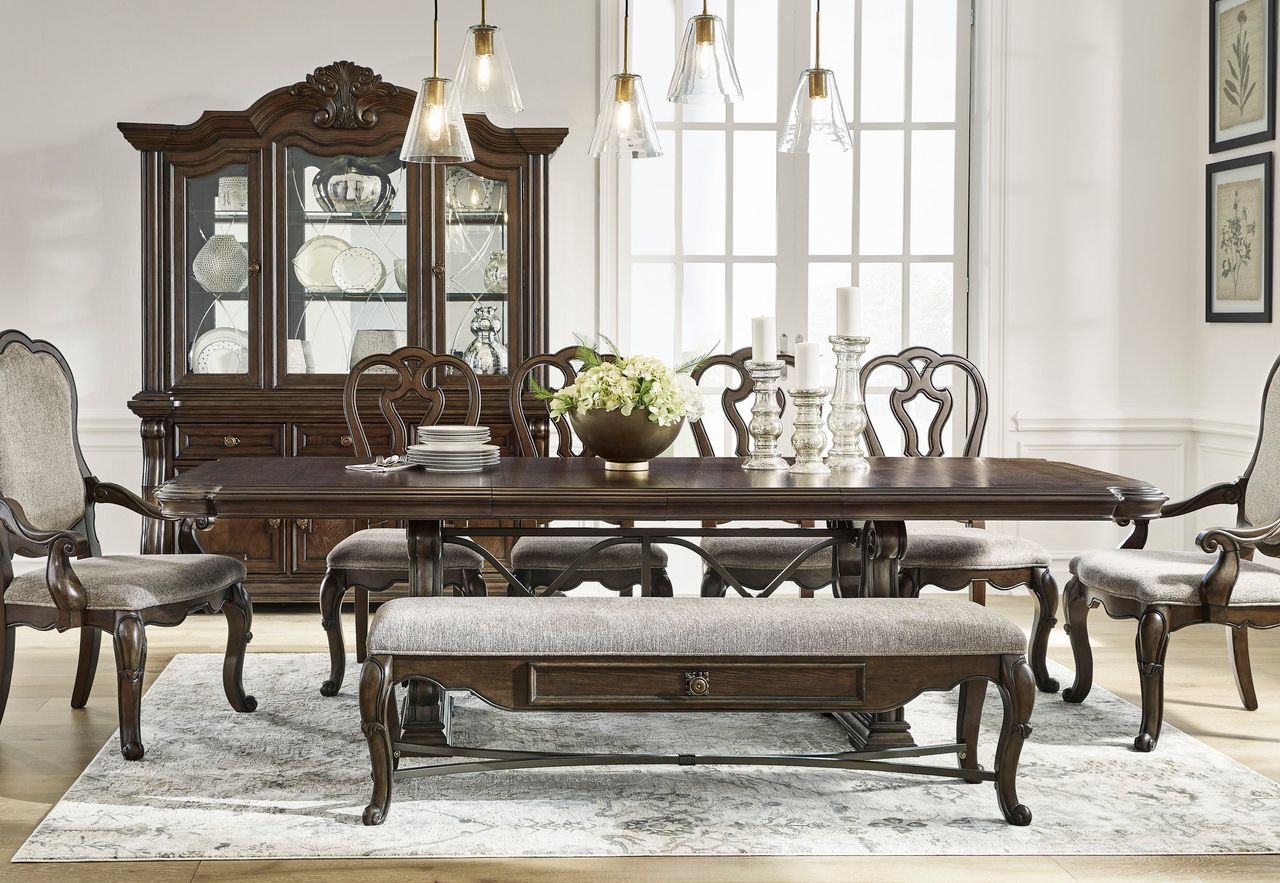 Maylee 63 Inch Dining Bench In Dark Brown D94700