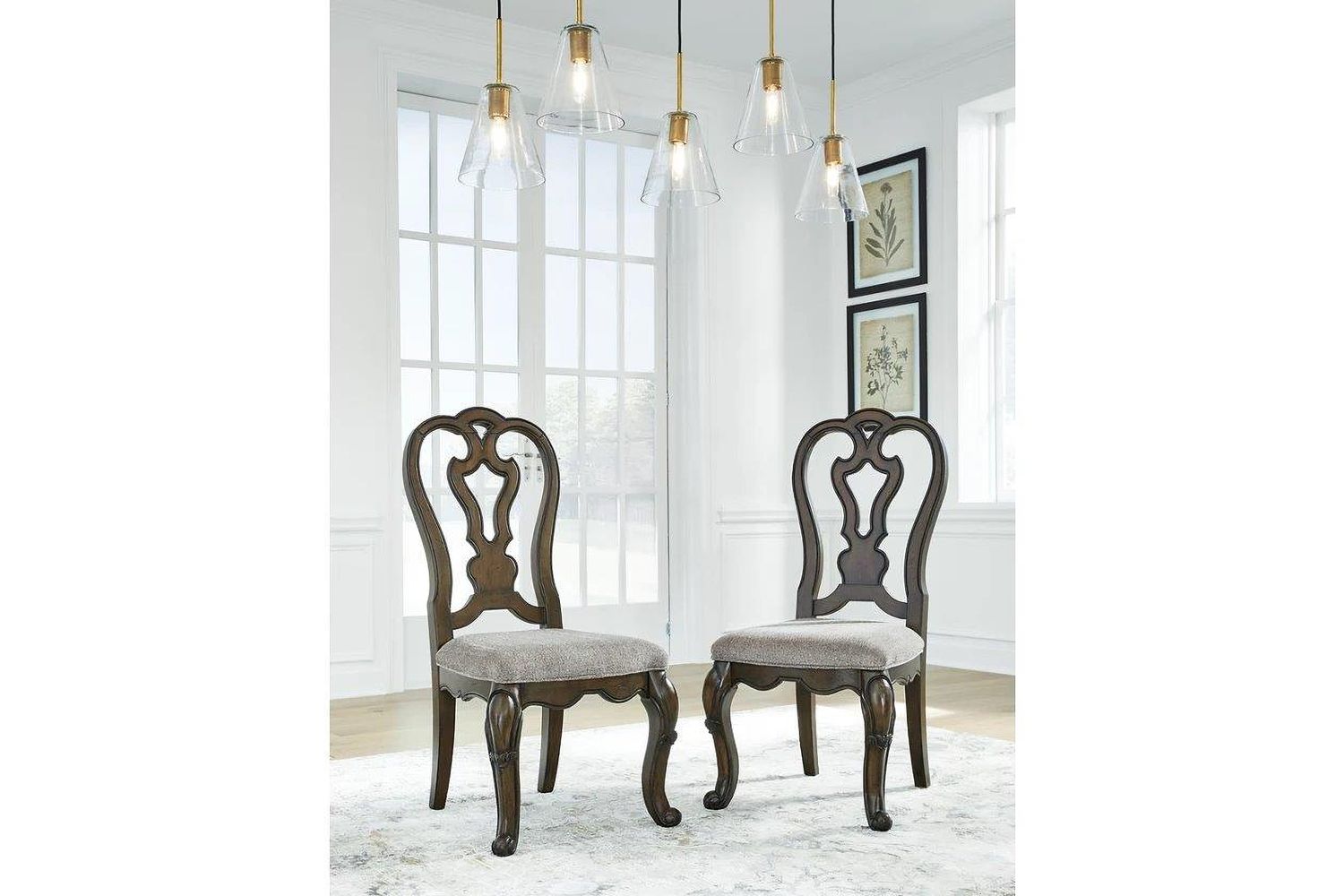 Maylee Dining Chair Set of 2 In Dark Brown D94701