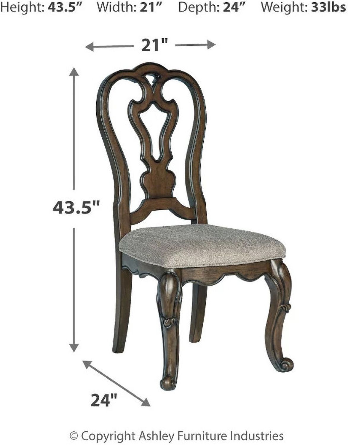 Maylee Dining Chair Set of 2 In Dark Brown D94701