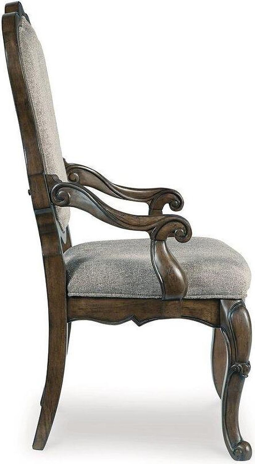 Maylee Dining Arm Chair Set of 2 In Dark Brown D94701A