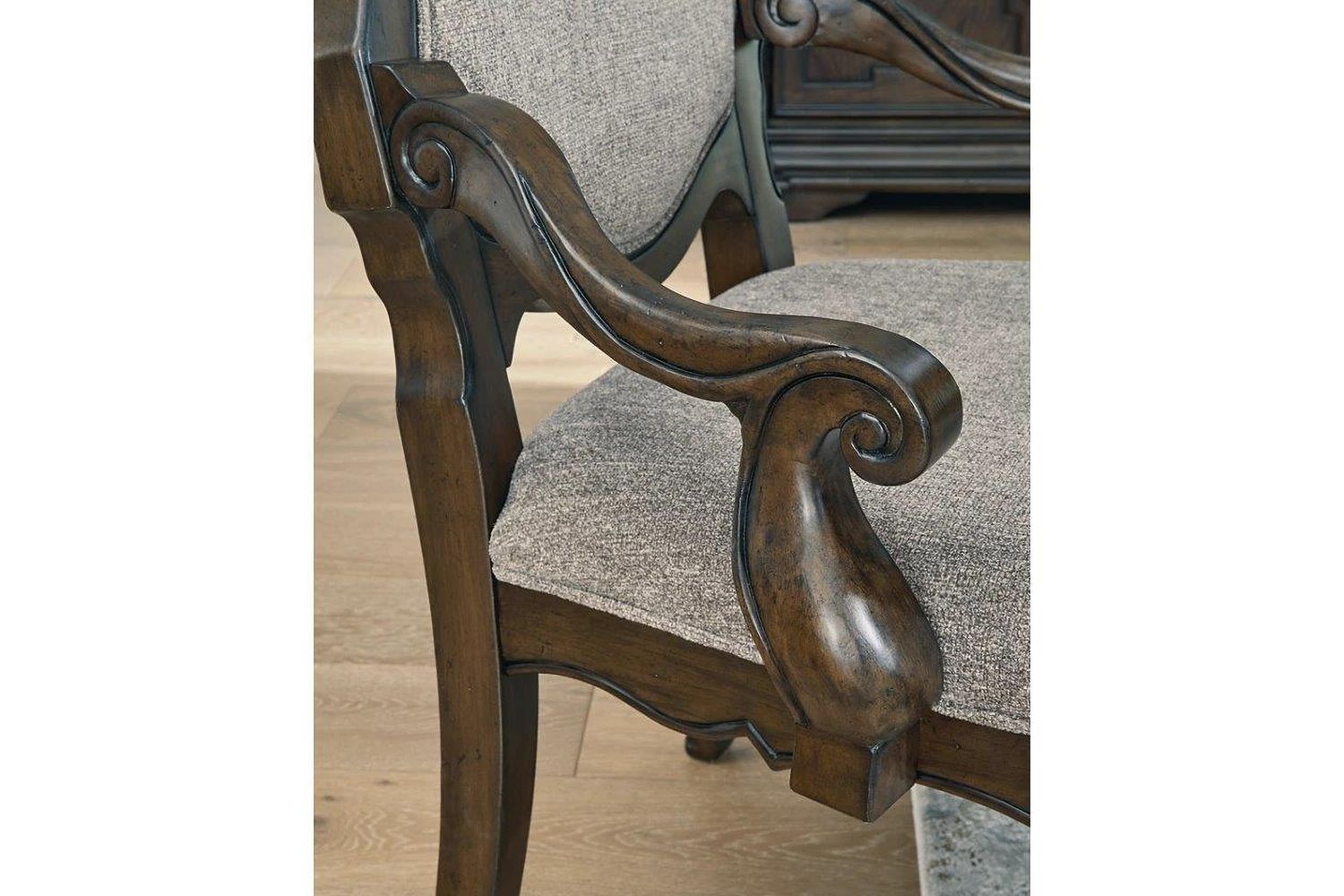 Maylee Dining Arm Chair Set of 2 In Dark Brown D94701A