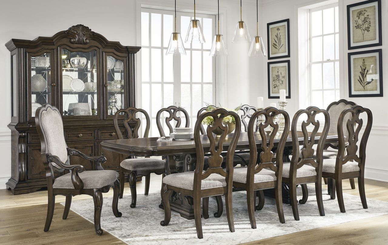 Maylee Dining Arm Chair Set of 2 In Dark Brown D94701A