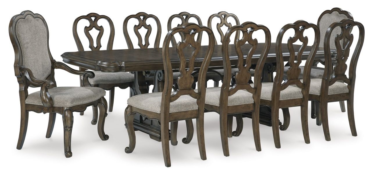 Maylee Dining Arm Chair Set of 2 In Dark Brown D94701A