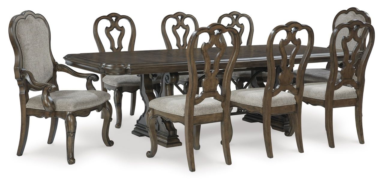 Maylee Dining Arm Chair Set of 2 In Dark Brown D94701A