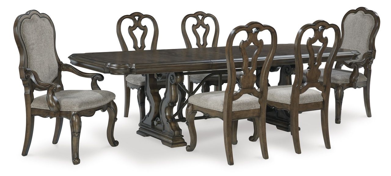 Maylee Dining Arm Chair Set of 2 In Dark Brown D94701A