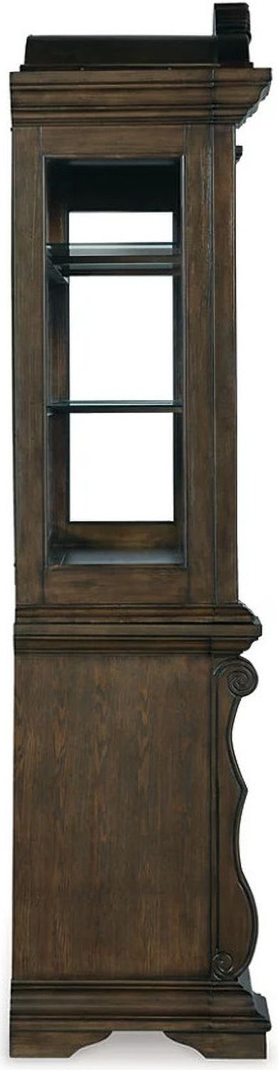 Maylee Dining Buffet and Hutch In Dark Brown D947D1