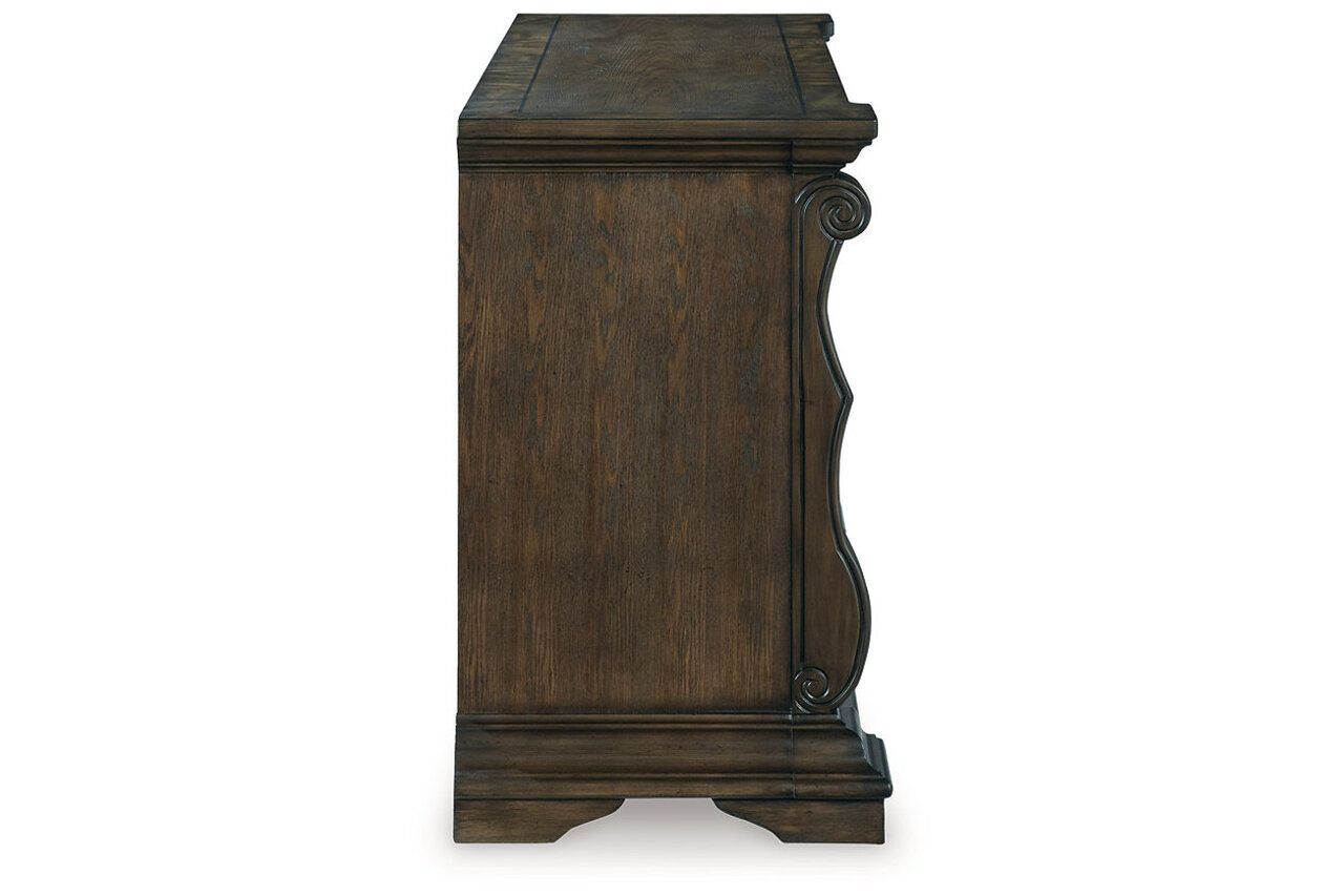 Maylee Dining Buffet and Hutch In Dark Brown D947D1