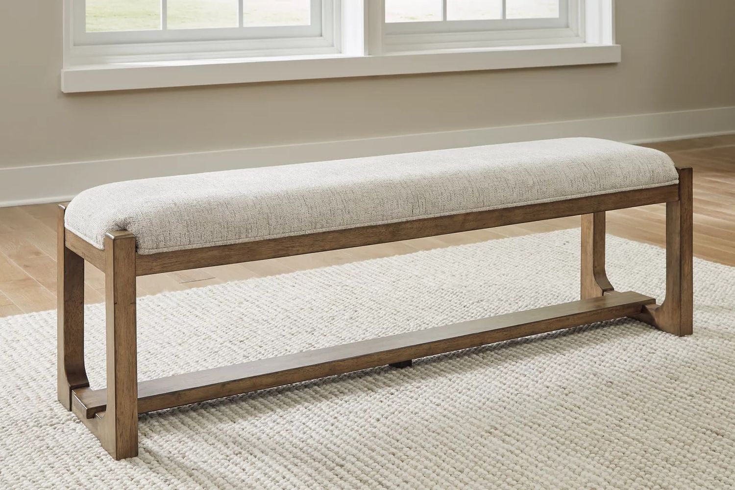 Cabalynn Oatmeal Large Upholstered Dining Room Bench D97400