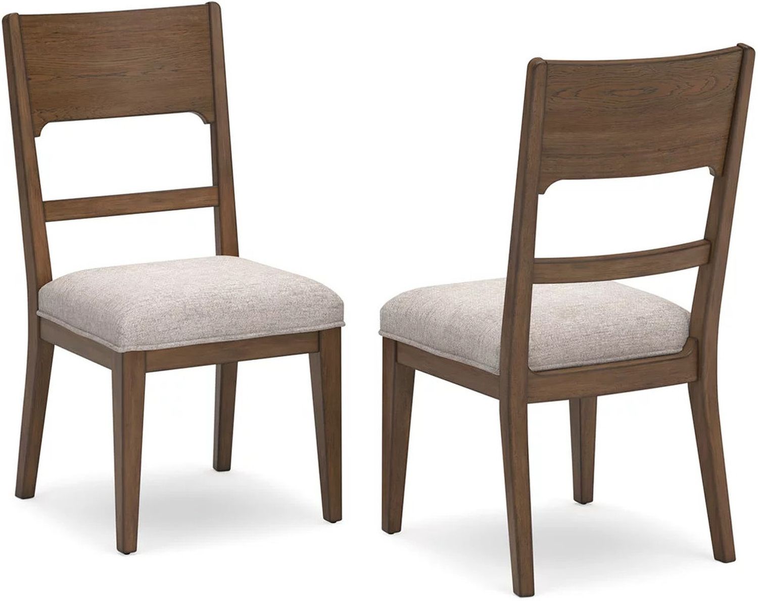 Cabalynn Oatmeal And Light Brown Dining Upholstered Side Chair Set of 2 D97401