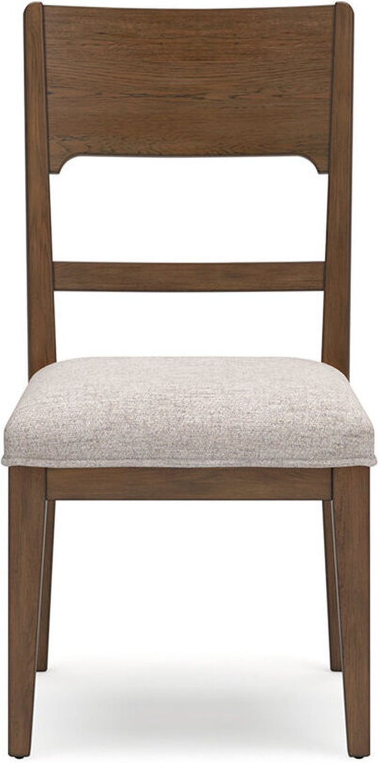 Cabalynn Oatmeal And Light Brown Dining Upholstered Side Chair Set of 2 D97401