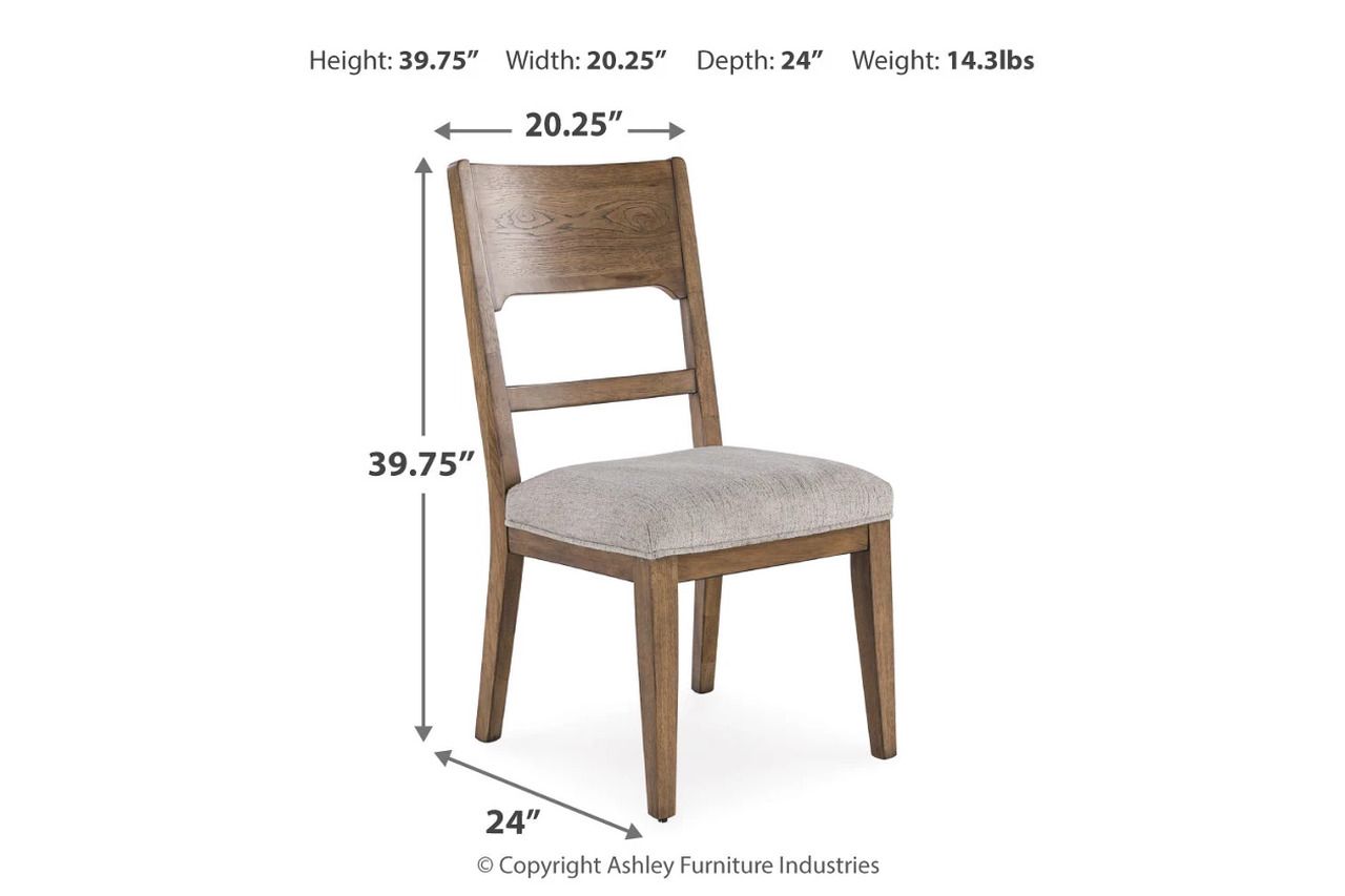 Cabalynn Oatmeal And Light Brown Dining Upholstered Side Chair Set of 2 D97401