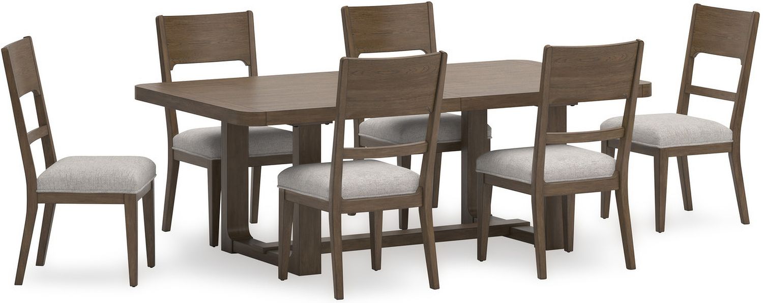Cabalynn Oatmeal And Light Brown Dining Upholstered Side Chair Set of 2 D97401