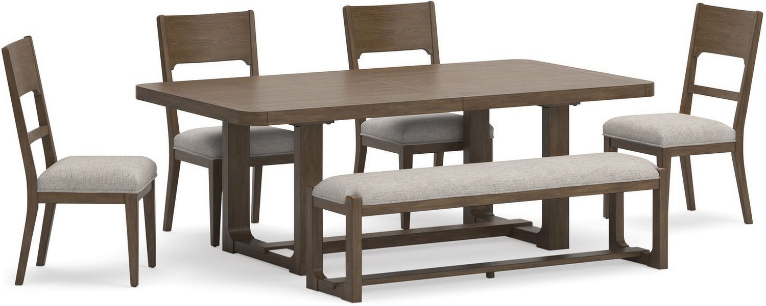 Cabalynn Oatmeal And Light Brown Dining Upholstered Side Chair Set of 2 D97401