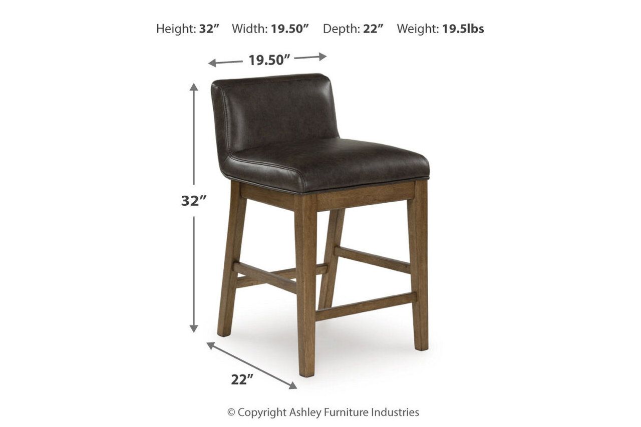 Cabalynn Counter Height Barstool Set of 2 In Two-tone Brown D974124X2