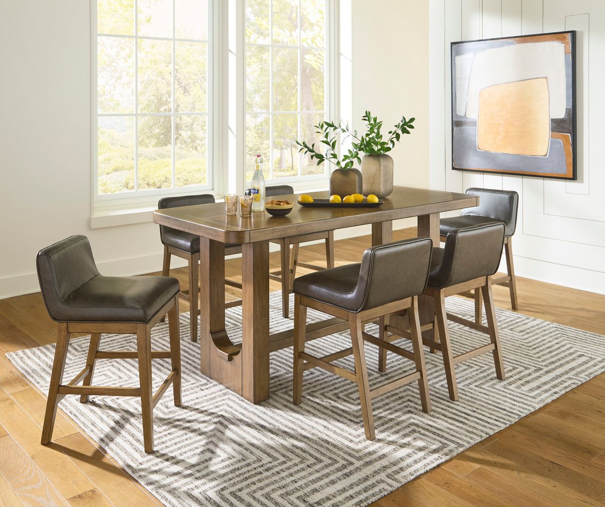 Cabalynn Counter Height Dining Table In Light Brown D97413