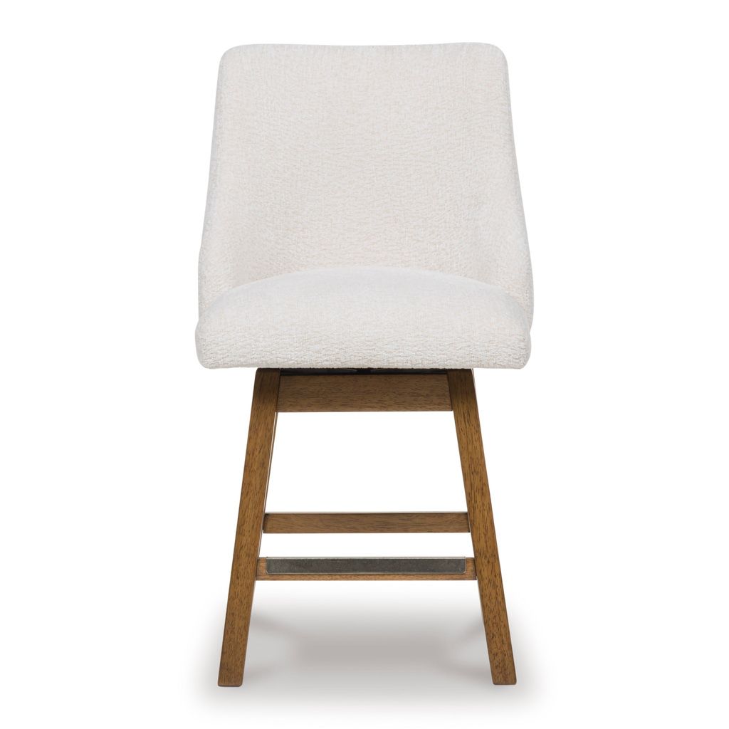 Cabalynn 38 Inch Counter Height Barstool Set of 2 In Oatmeal and Light Brown D974324