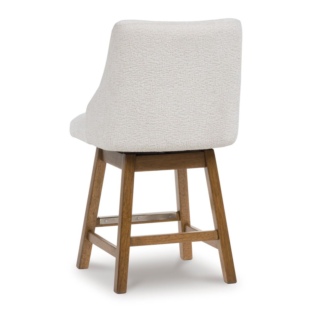 Cabalynn 38 Inch Counter Height Barstool Set of 2 In Oatmeal and Light Brown D974324