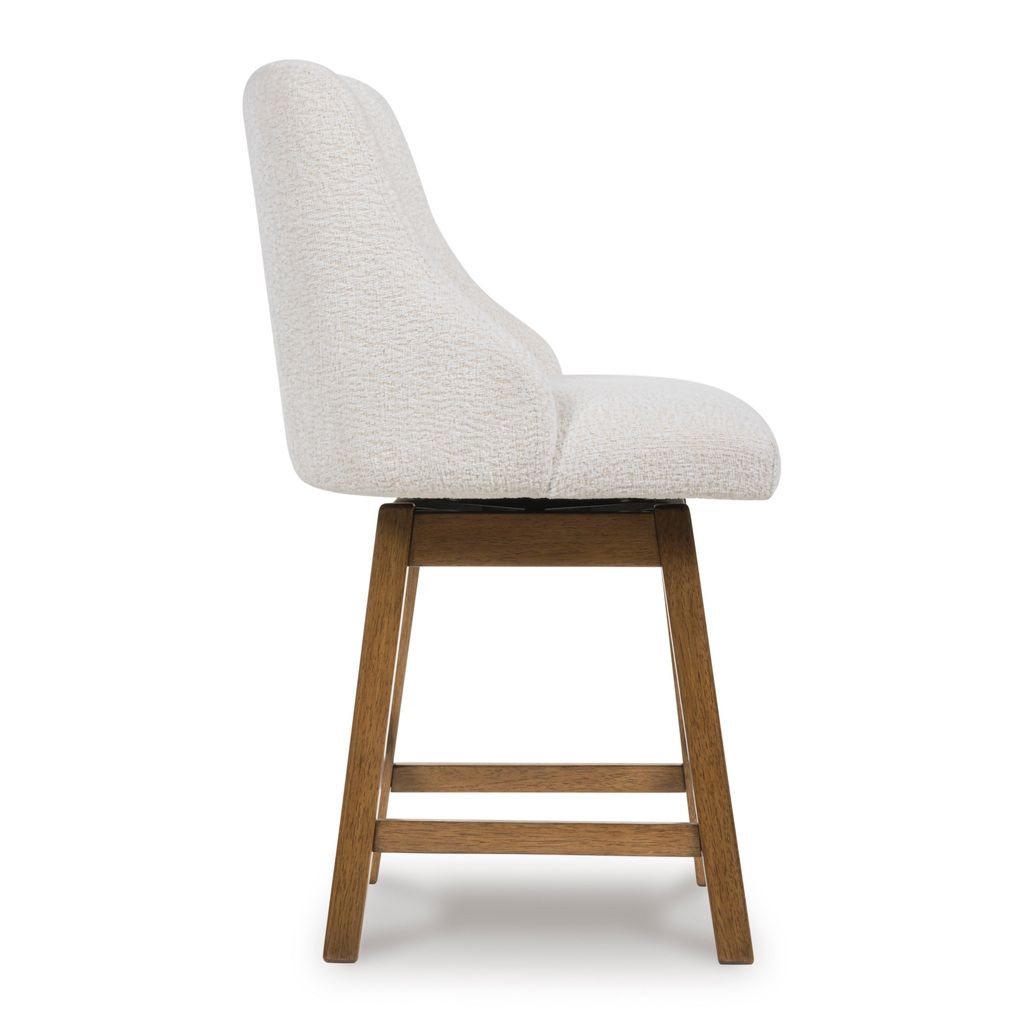 Cabalynn 38 Inch Counter Height Barstool Set of 2 In Oatmeal and Light Brown D974324