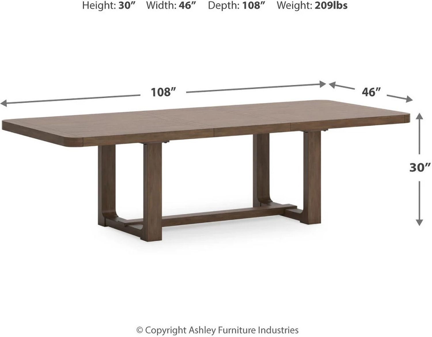 Cabalynn Light Brown Rectangular Dining Room Extension Table D97435