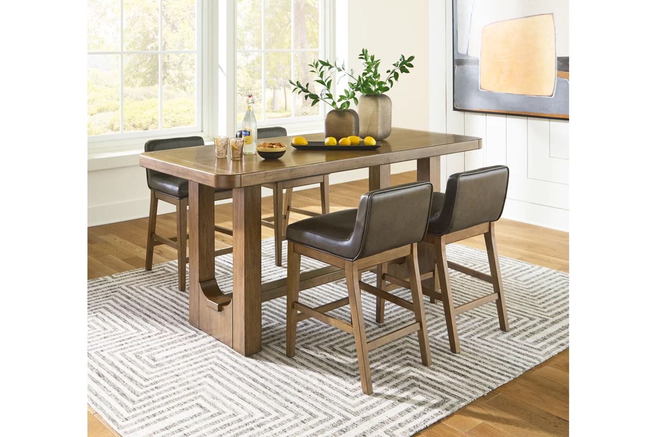Cabalynn Counter Height Dining Room Set In Light Brown D974D3